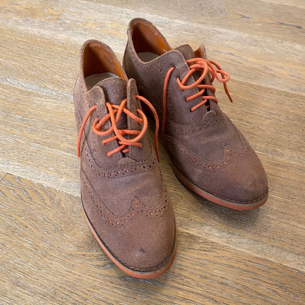Cole Haan Women's Brown Suede Wingtip Oxfords